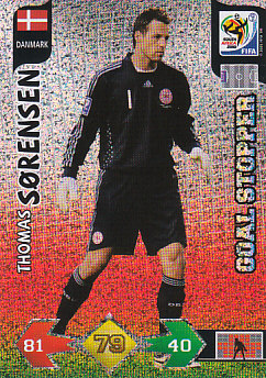 Thomas Sorensen Denmark Panini 2010 World Cup Goal Stopper #85